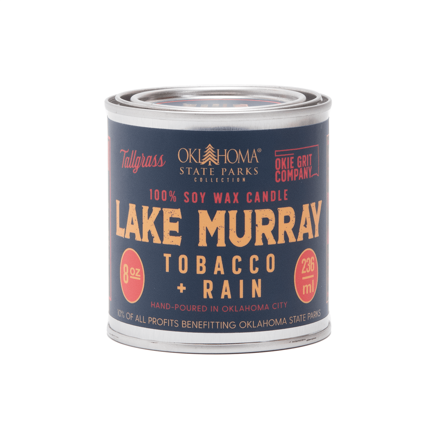 Lake Murray: Tobacco + Rain Soy Wax Candle Tallgrass Supply