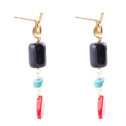 Lapis and Coral Post Drop Earrings Barse Jewelry