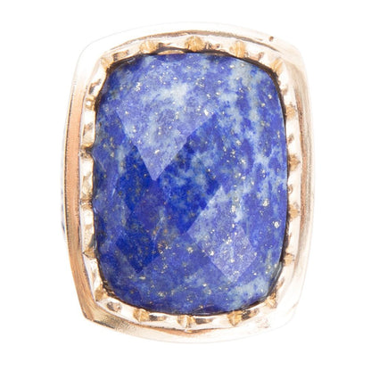 Blue Lapis Golden Cocktail Ring Barse Jewelry