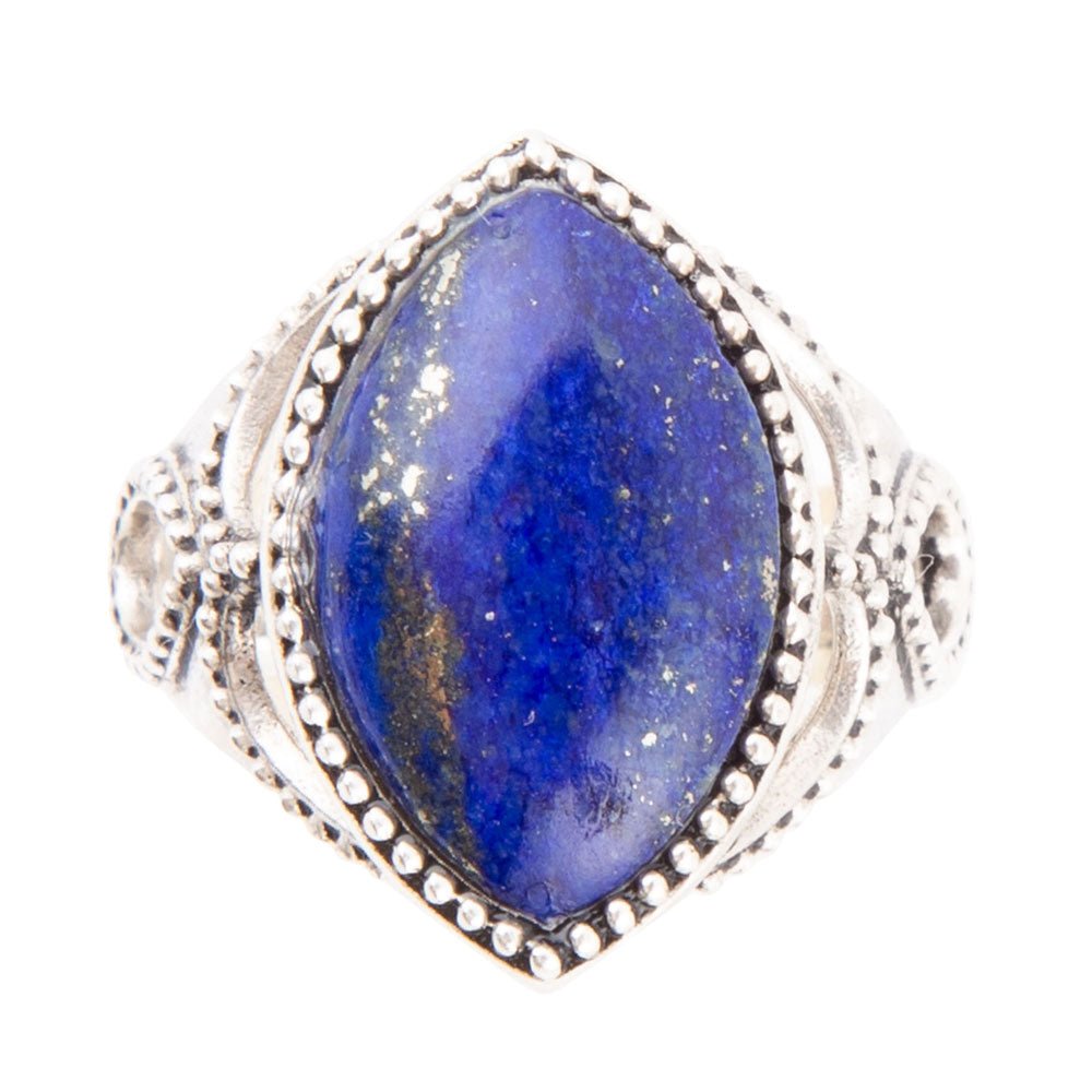 Blue Lapis and Sterling Silver Marquis Ring Barse Jewelry
