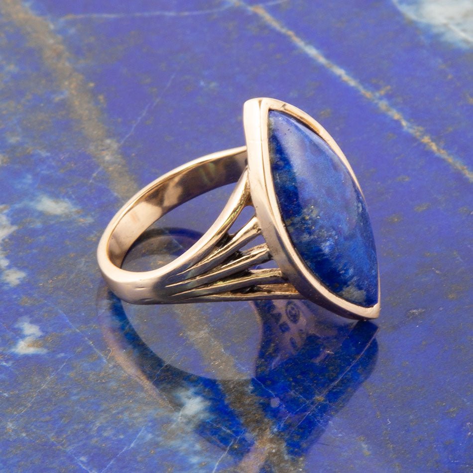 Blue Lapis Golden Spark Ring Barse Jewelry