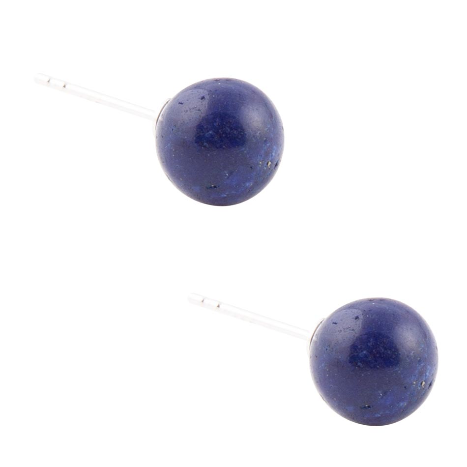 Blue Lapis Sterling Silver Stud Earrings Barse Jewelry