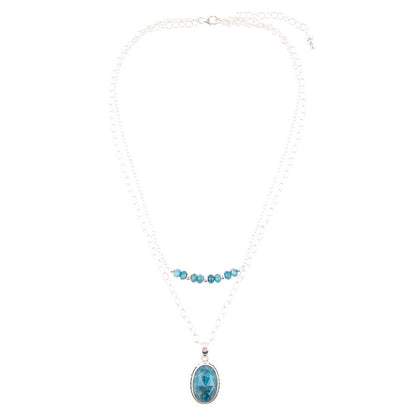Layered Blue Apatite and Sterling Silver Necklace Barse Jewelry