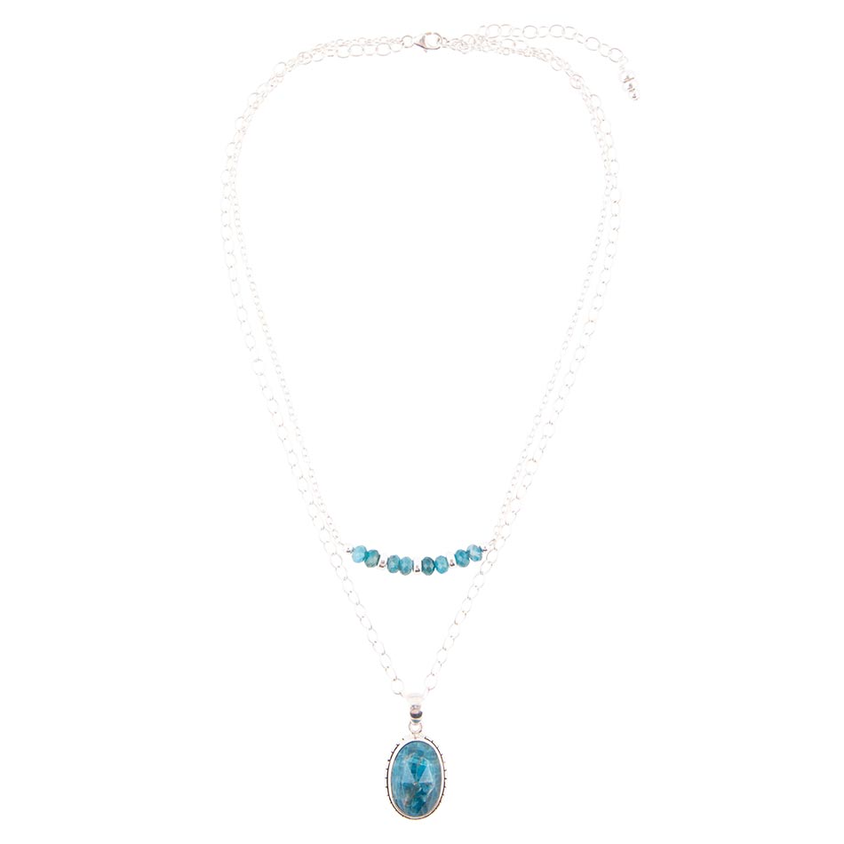 Layered Blue Apatite and Sterling Silver Necklace Barse Jewelry