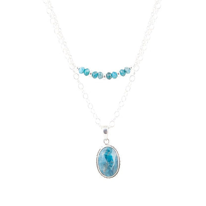 Layered Blue Apatite and Sterling Silver Necklace Barse Jewelry