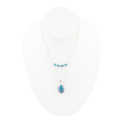 Layered Blue Apatite and Sterling Silver Necklace Barse Jewelry