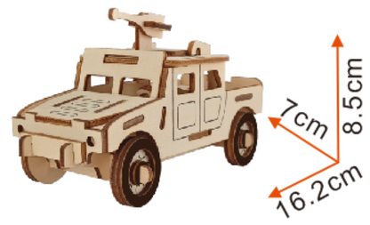 Army Truck Model Kit - Wooden Laser- Cut 3D Puzzle (44 Pcs) BestPysanky