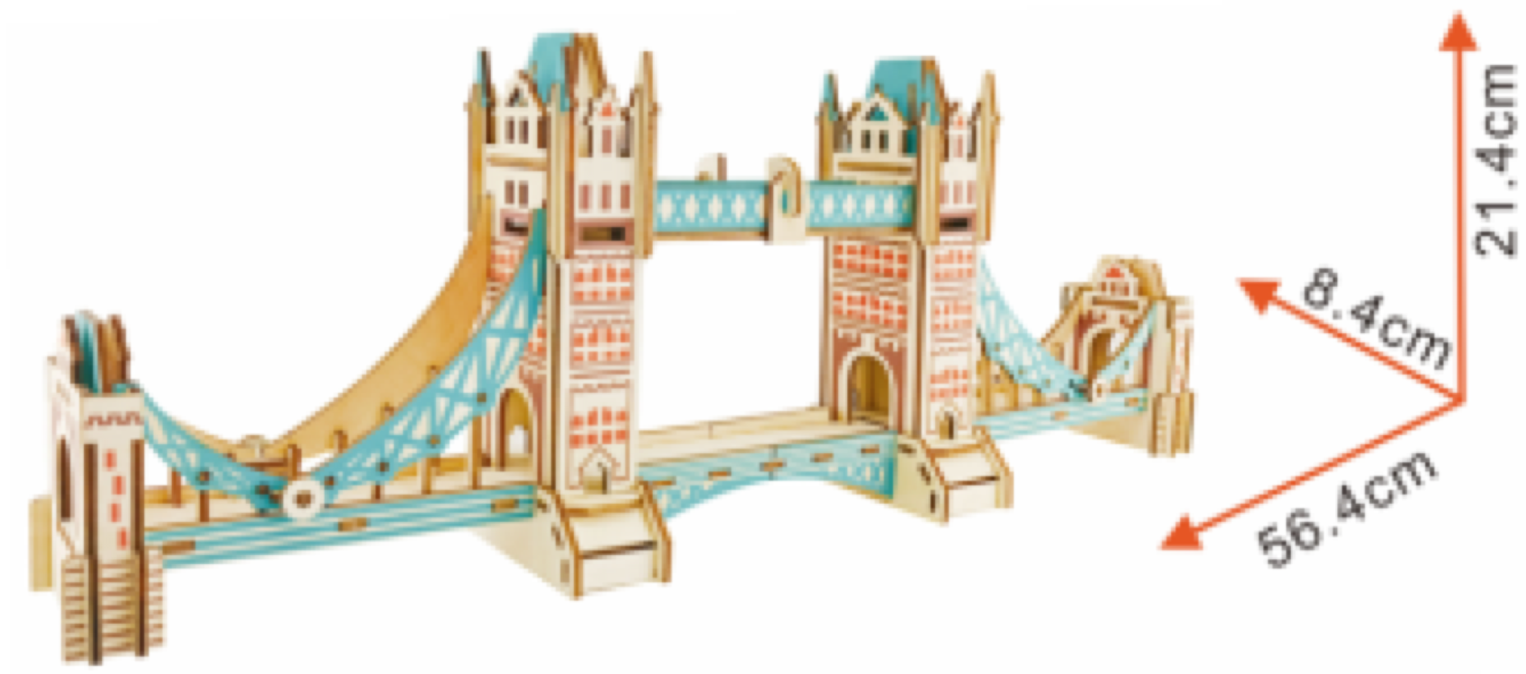 London Tower Bridge Model Kit - Wooden Laser-Cut 3D Puzzle (105 Pcs) BestPysanky