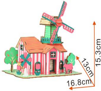 Windmill Model Kit - Wooden Laser-Cut 3D Puzzle (82 Pcs) BestPysanky
