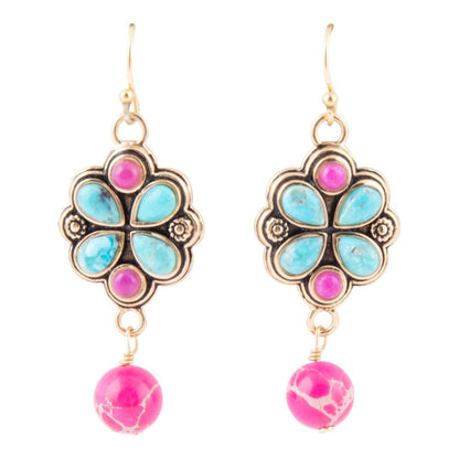 Legacy Pink Agate Golden Drop Earrings Barse Jewelry