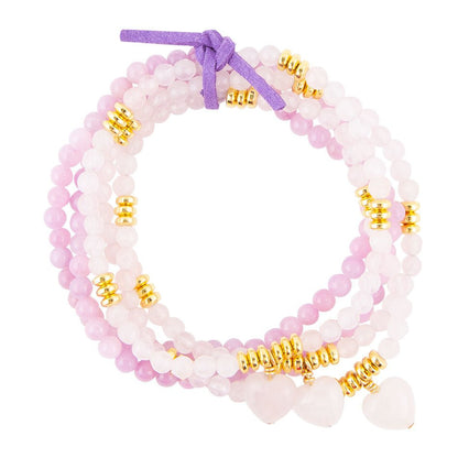 Lilac Jade Heart Charm Bracelet Set Barse Jewelry