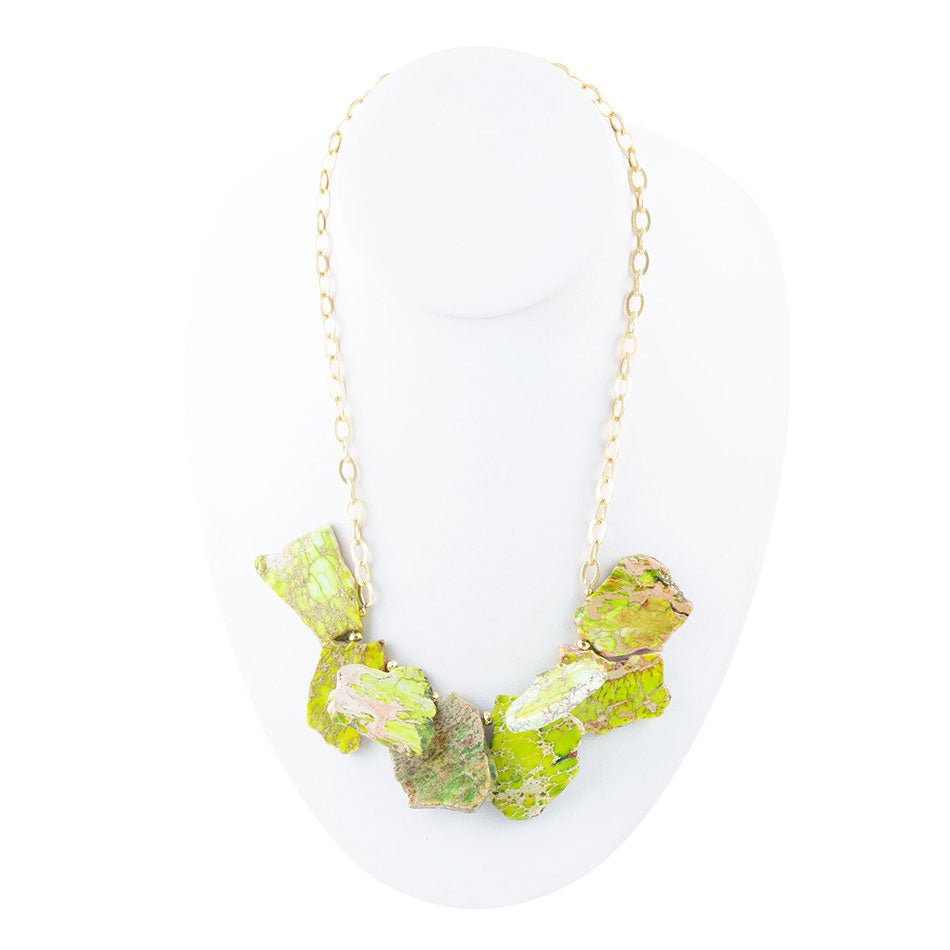 Lime Jasper Slab Necklace Barse Jewelry