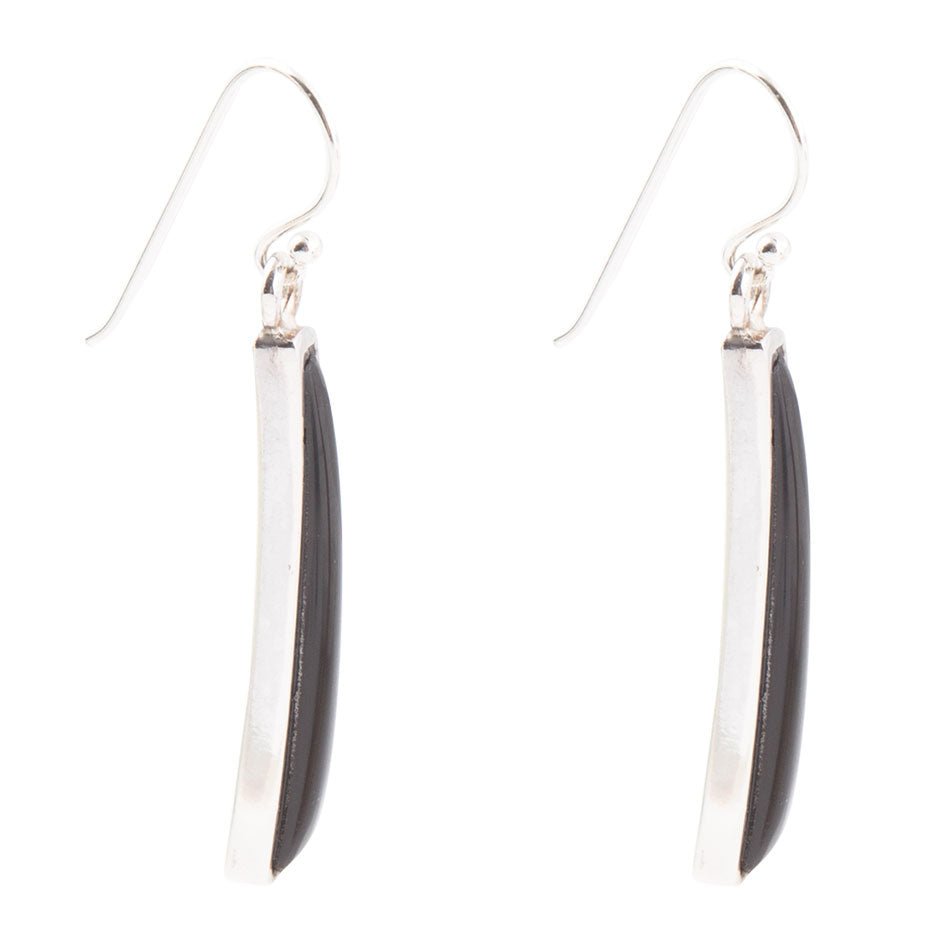 Line Black Onyx Sterling Silver Drop Earrings Barse Jewelry