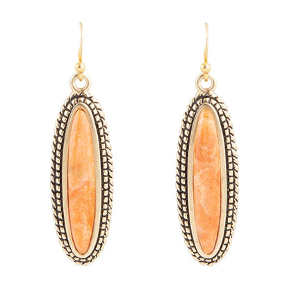 Linear Orange Coral Earring Barse Jewelry