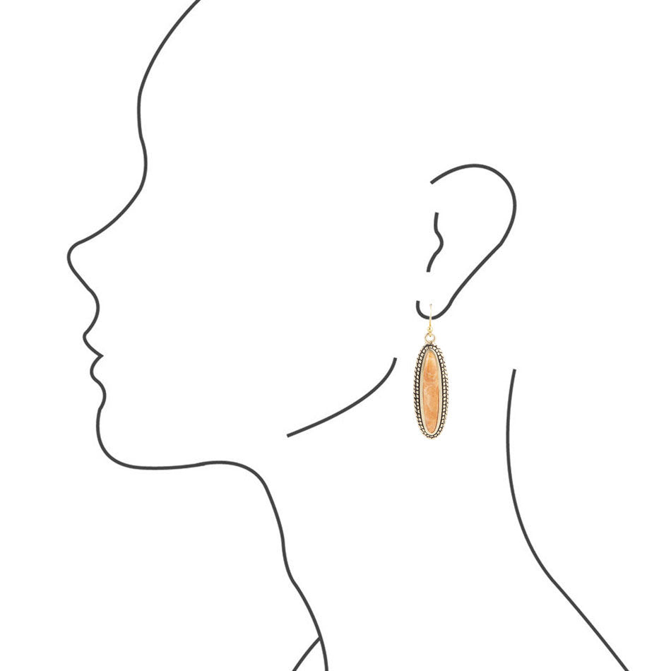 Linear Orange Coral Earring Barse Jewelry