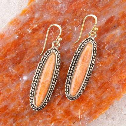 Linear Orange Coral Earring Barse Jewelry