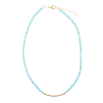 Little Bit Turquoise Golden Bar Necklace Barse Jewelry