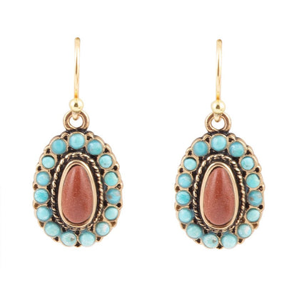 Little Sedona Turquoise and Goldstone Earrings Barse Jewelry