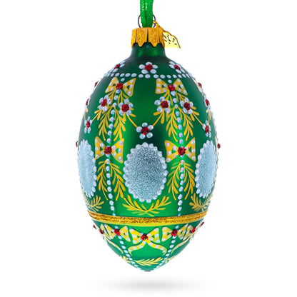 1908 Alexander Palace Royal on Green Egg Glass Ornament 4 Inches BestPysanky