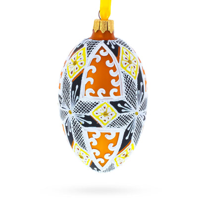 Snowflake Glass Egg Ornament 4 Inches