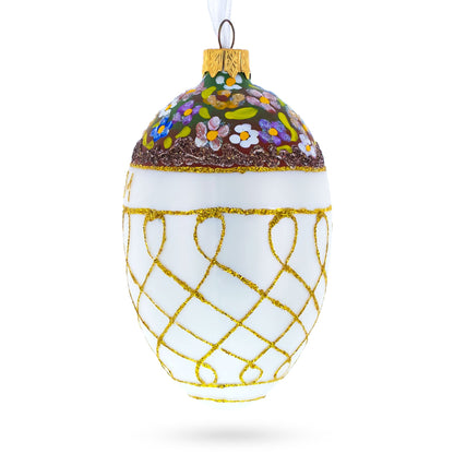 1901 Basket of Flowers Royal Egg Glass Ornament 4 Inches BestPysanky