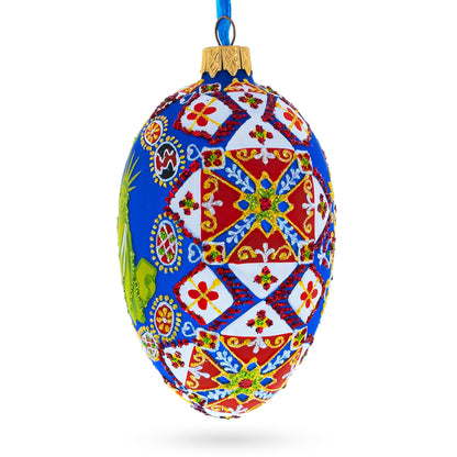 Statue of Liberty Ukrainian Glass Egg Ornament 4 Inches BestPysanky