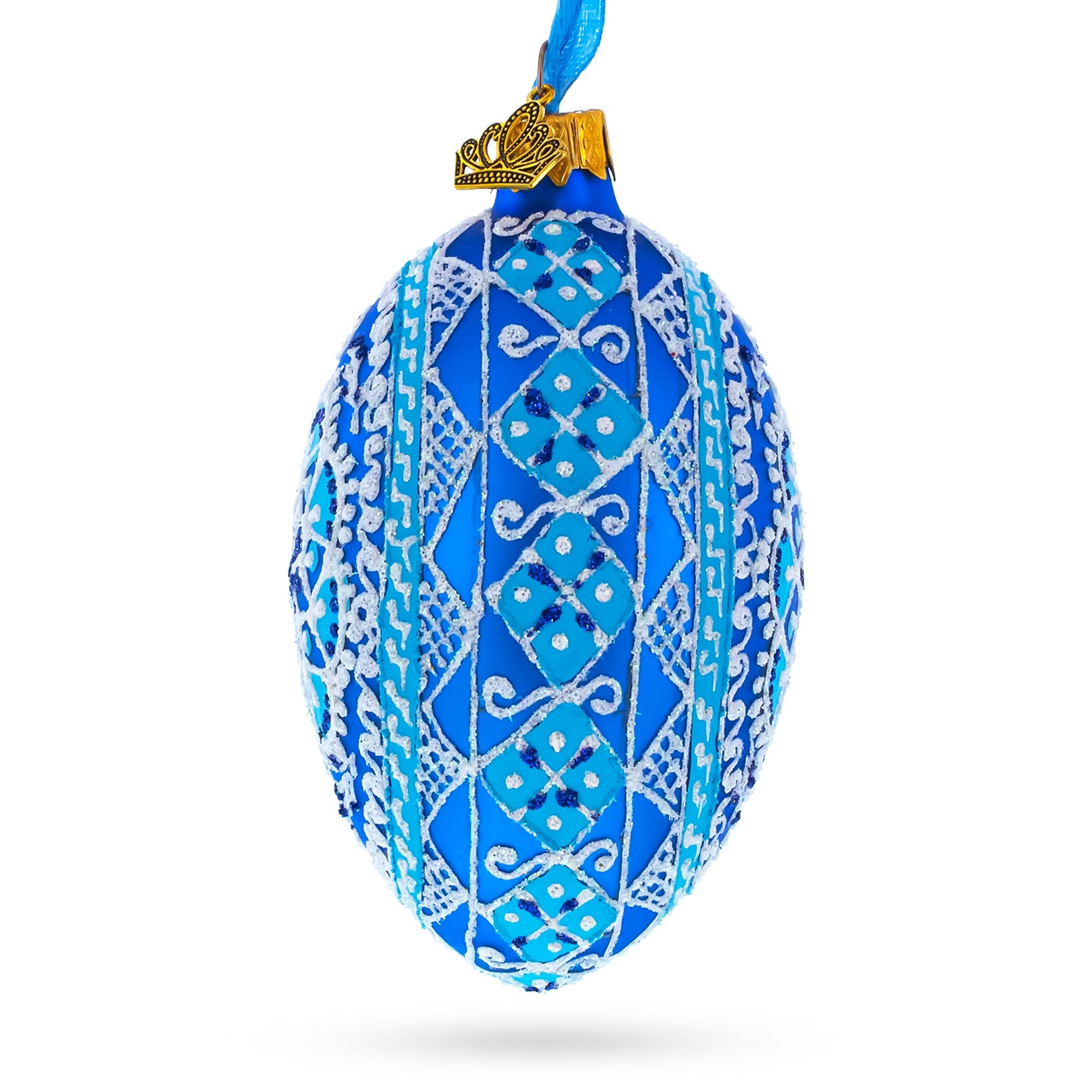 Spire Star Ukrainian Glass Egg Ornament 4 Inches BestPysanky