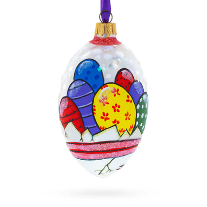 Two Chicks With Easter Egg Glass Ornament 4 Inches