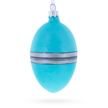 American Art Nouveau Jeweled Diamond Ring Glass Egg Christmas Ornament 4 Inches