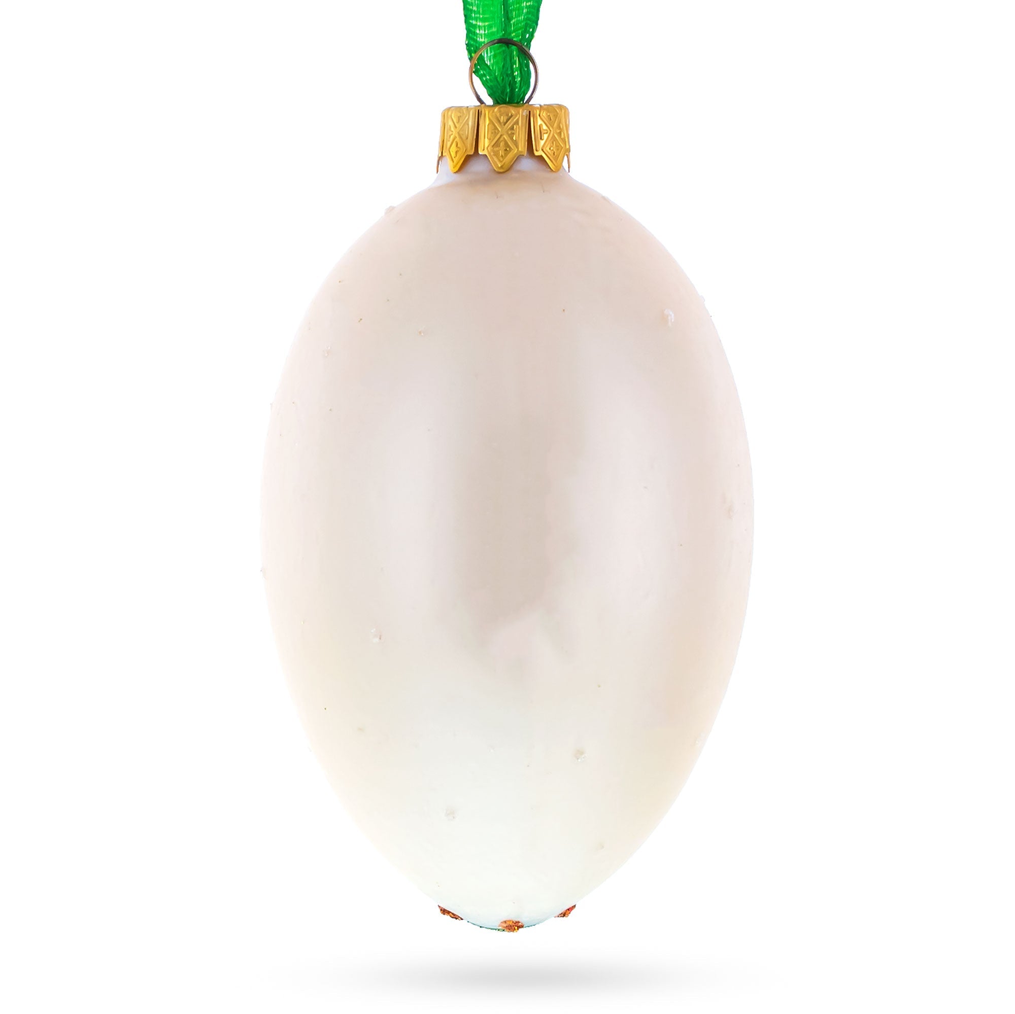 Louis-Francois Designer Jeweled Arabesque Glass Egg Christmas Ornament 4 Inches