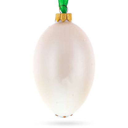 Louis-Francois Designer Jeweled Arabesque Glass Egg Christmas Ornament 4 Inches