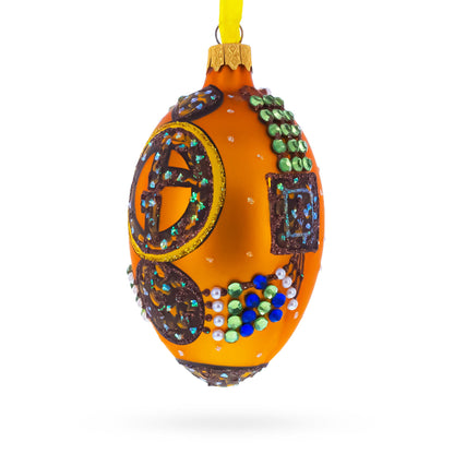 Italian Couturier Fine Earring Glass Egg Christmas Ornament 4 Inches