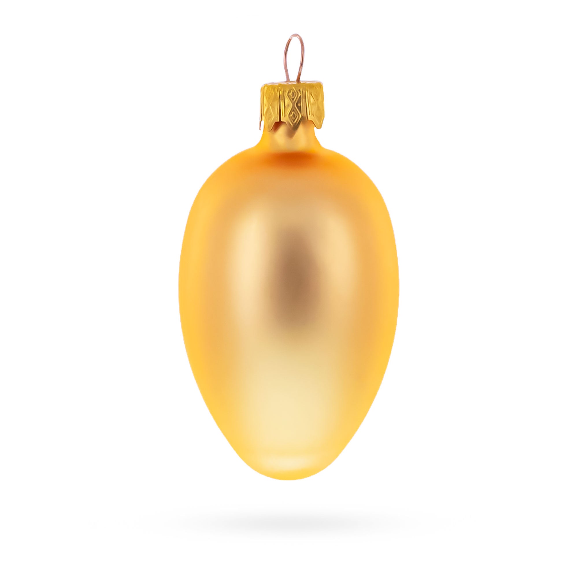 Set of 6 Rose Gold Mini Glass Egg Ornaments 2.9 Inches