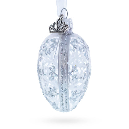 1913 Winter Mini Glass Egg Ornament 2.9 Inches
