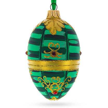 1888 Cherub with Chariot Glass Egg Ornament 4 Inches