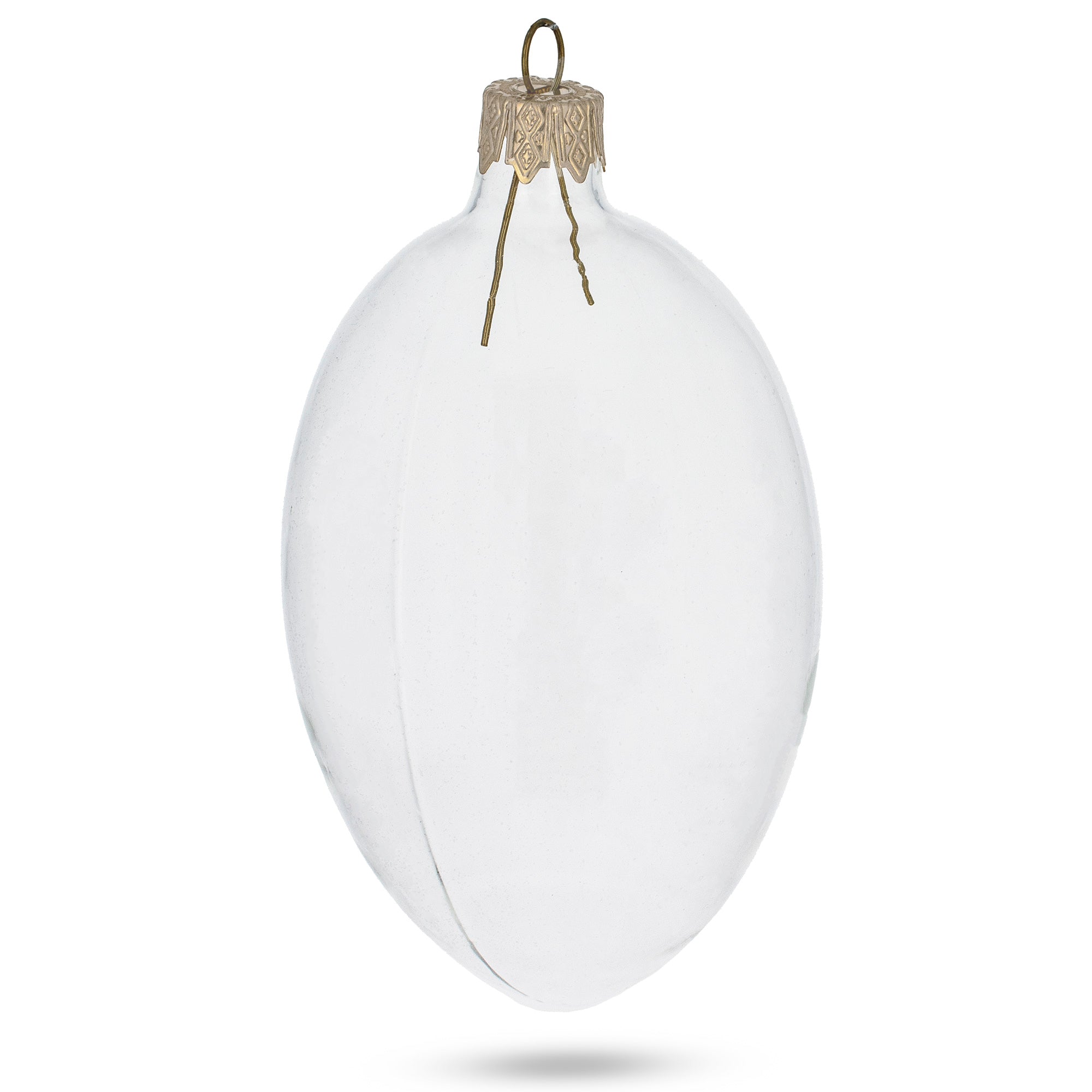 Set of 6 Clear Glass Egg Ornaments DIY Craft 4 Inches