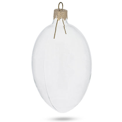 Set of 6 Clear Glass Egg Ornaments DIY Craft 4 Inches