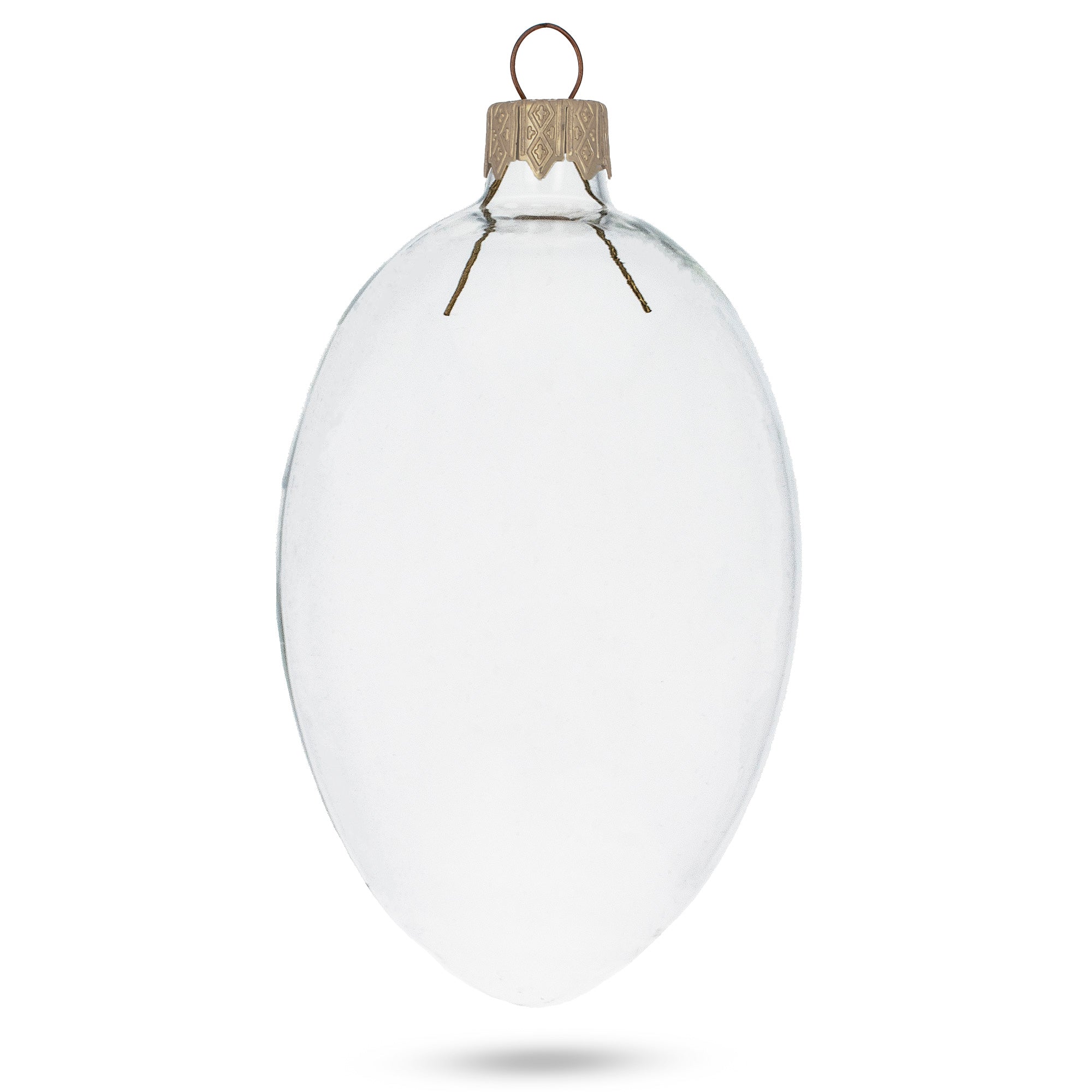 Set of 6 Clear Glass Egg Ornaments DIY Craft 4 Inches