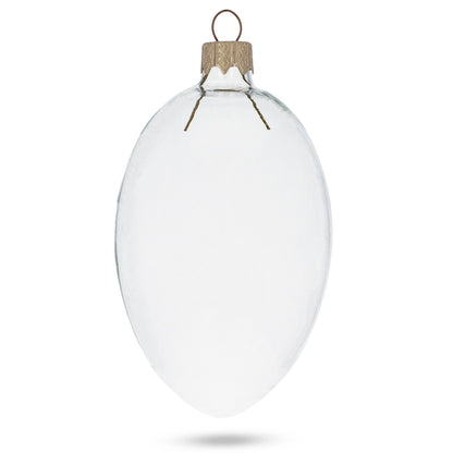 Set of 6 Clear Glass Egg Ornaments DIY Craft 4 Inches