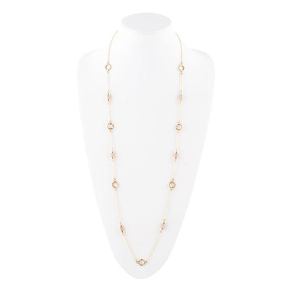 Long Delicate Orange Moonstone and Bronze Necklace Barse Jewelry