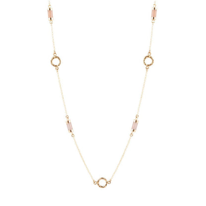 Long Delicate Orange Moonstone and Bronze Necklace Barse Jewelry