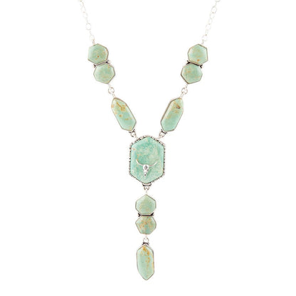 Longhorn Green Turquoise and Sterling Silver Necklace Barse Jewelry