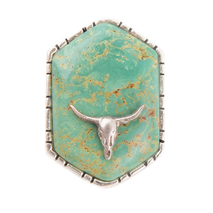 Longhorn Green Turquoise and Sterling Silver Ring Barse Jewelry
