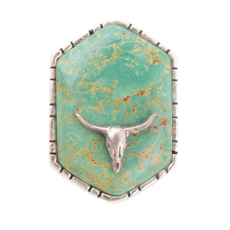 Longhorn Green Turquoise and Sterling Silver Ring Barse Jewelry