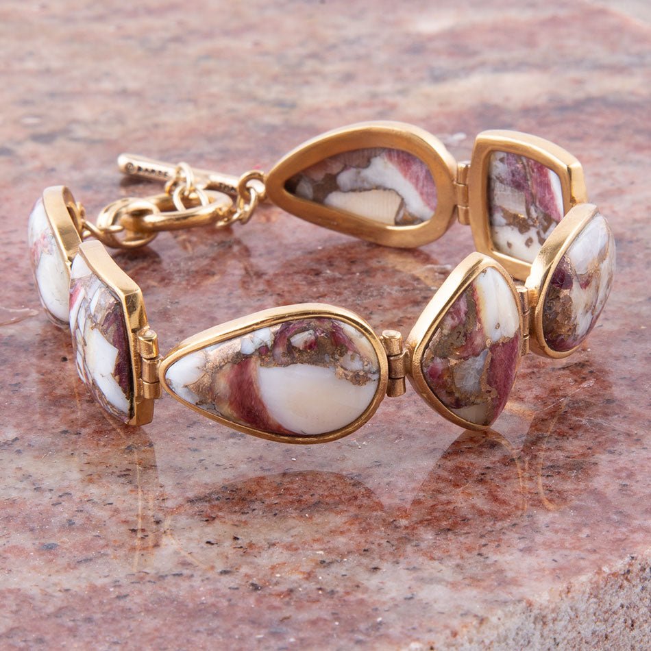 Lots of Links Purple Spiny Oyster Matrix and Bronze Bracelet Barse Jewelry