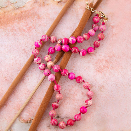 Love Knots Pink Jasper Necklace Barse Jewelry