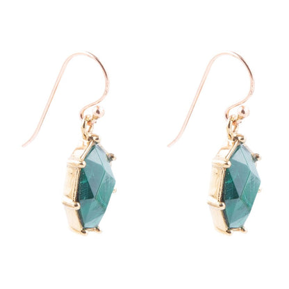 Lukcy 7's Green Malachite and Golden Earrings Barse Jewelry