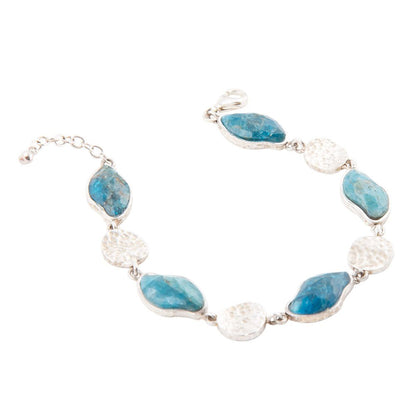 Luna Blue Apatite and Sterling Silver Line bracelet Barse Jewelry