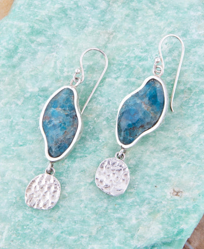 Luna Blue Apatite and Sterling Silver Drop Earrings Barse Jewelry
