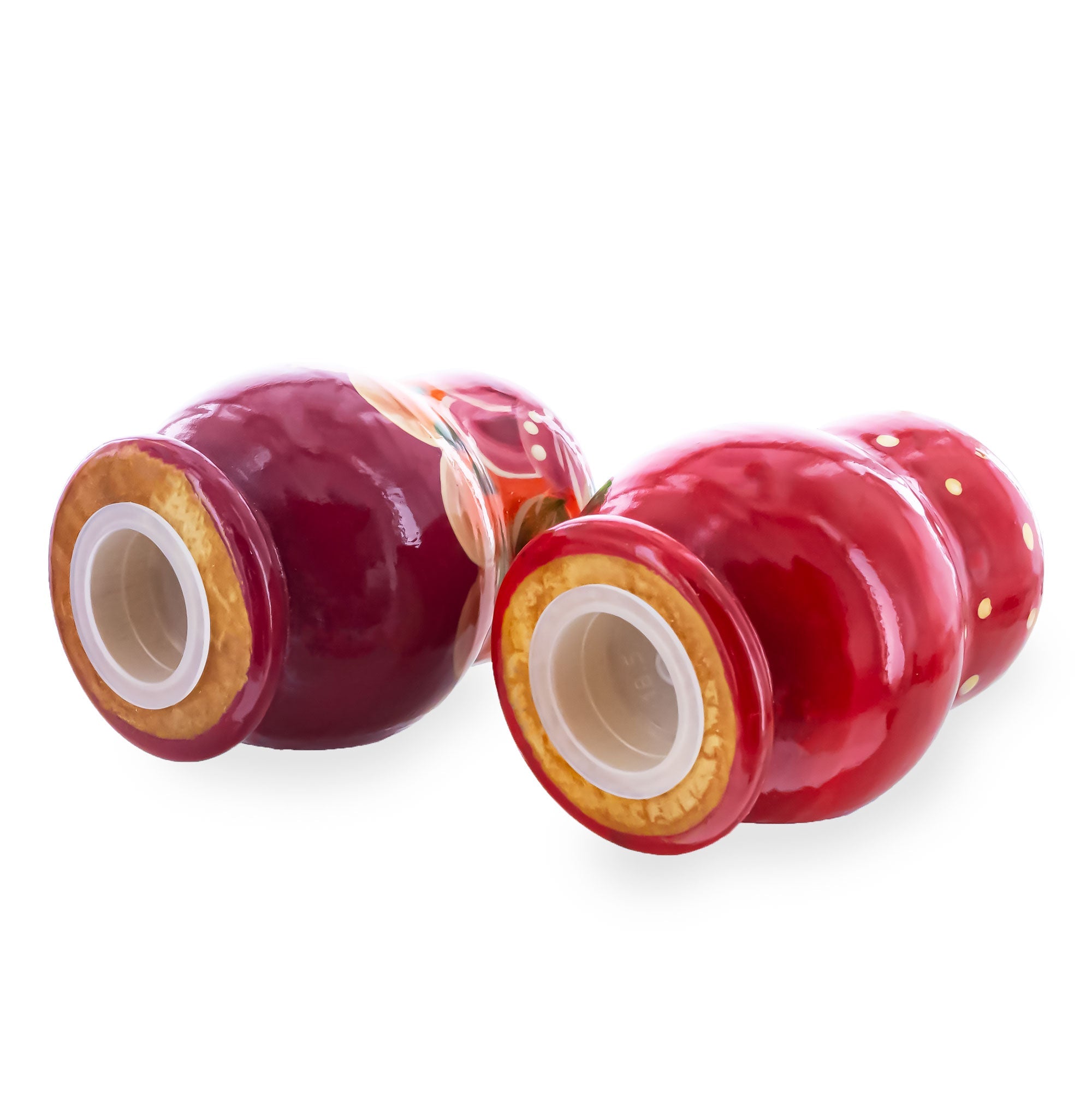 Set of 2 Red Salt and Pepper Shakers Nesting Dolls in Assortment (Styles May Vary)